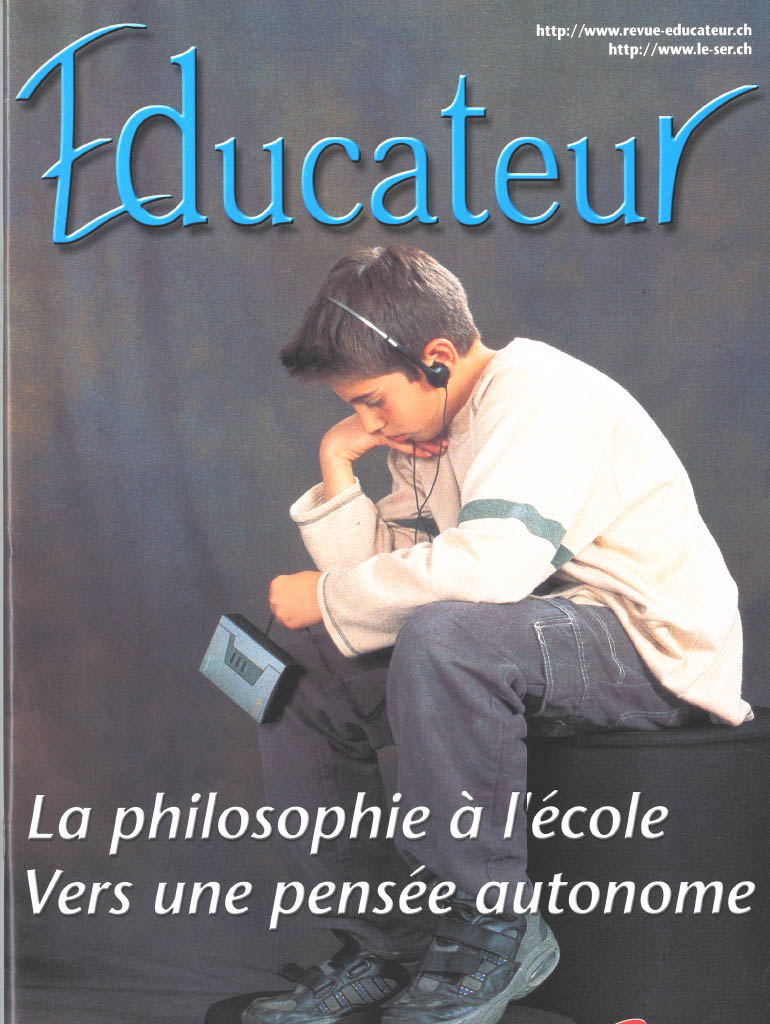 La philosophie à l'école. Vers une pensée autonome